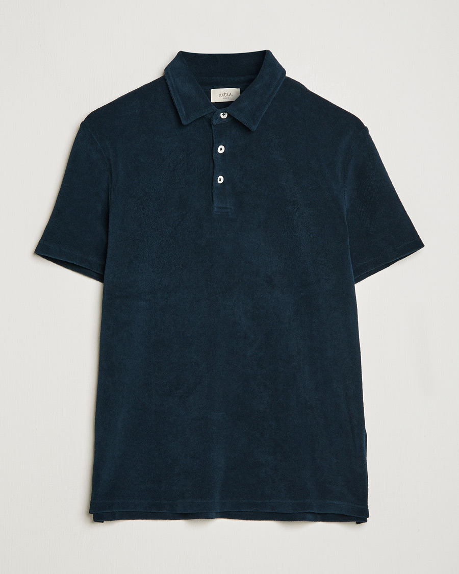 Hombres | Polos | Altea | Short Sleeve Terry Polo Navy
