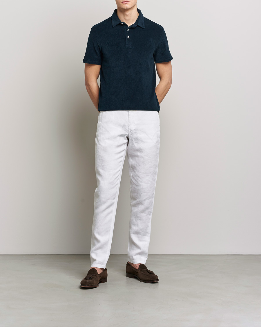 Hombres | Polos | Altea | Short Sleeve Terry Polo Navy
