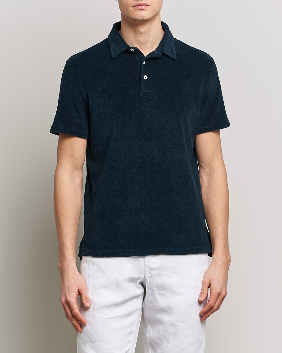 Hombres | Polos | Altea | Short Sleeve Terry Polo Navy