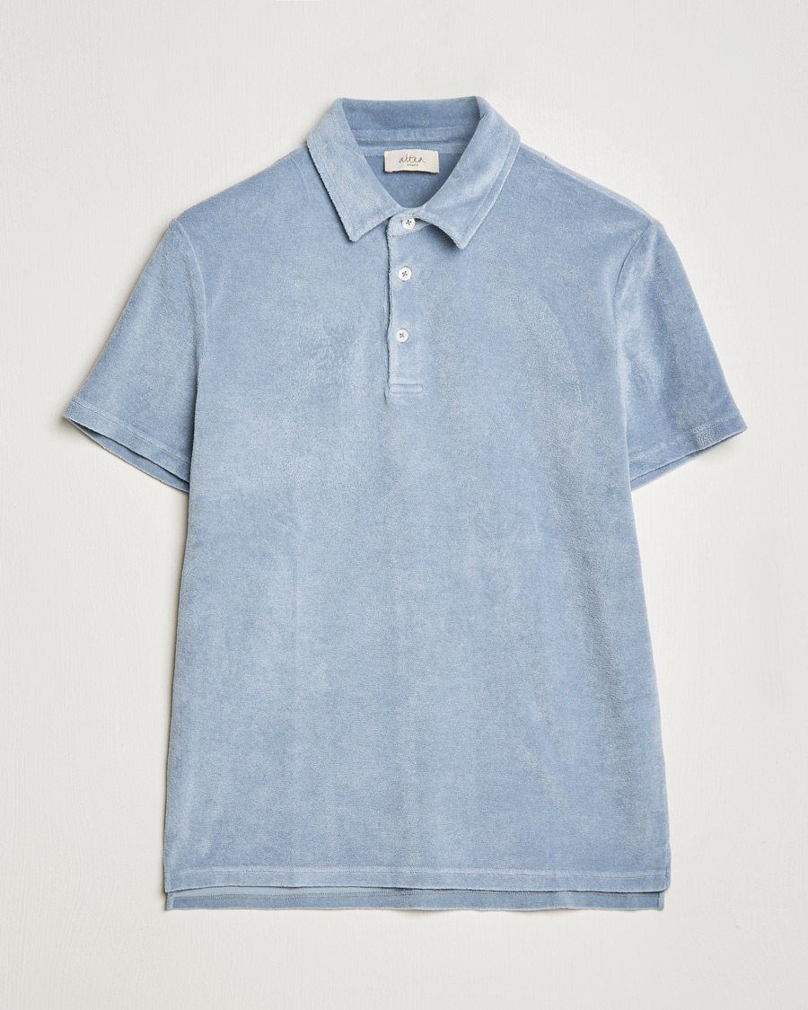 Hombres | Polos | Altea | Short Sleeve Terry Polo Dusty Blue