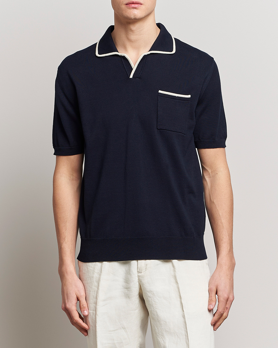Hombres | Polos | Altea | Short Sleeve Riviera Polo Navy