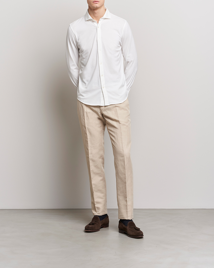 Hombres | Camisas | Altea | Jersey Stretch Shirt White