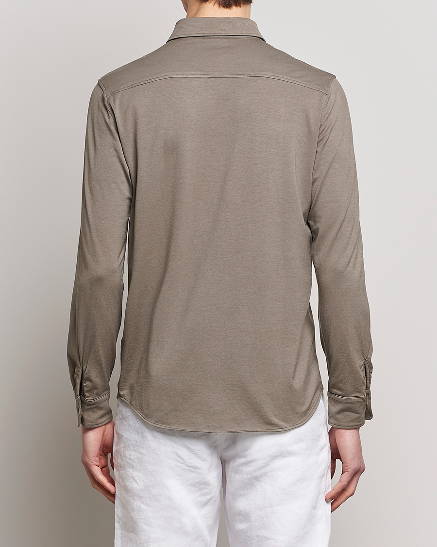 Hombres | Camisas | Altea | Jersey Stretch Shirt Taupe