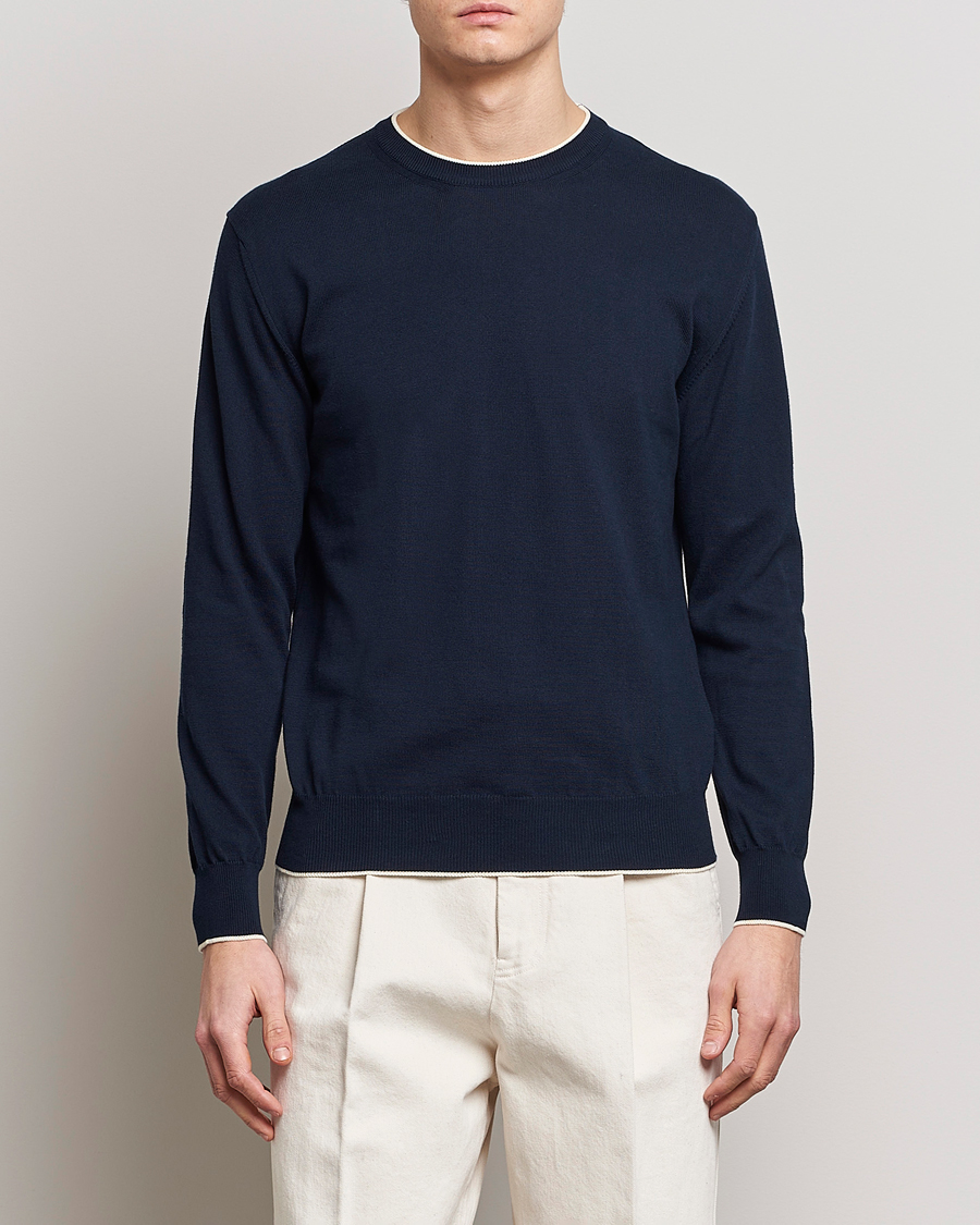 Hombres | Jerséis y prendas de punto | Altea | Soft Cotton Pullover Navy