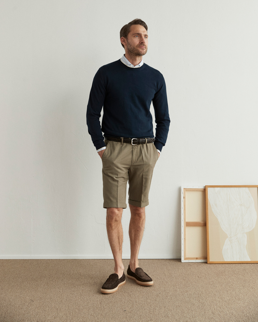 Hombres | Jerséis y prendas de punto | Altea | Soft Cotton Pullover Navy