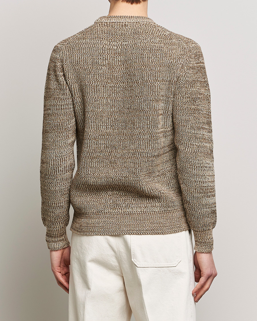 Hombres | Jerséis y prendas de punto | Altea | Rib Cotton Sweater Brown Melange