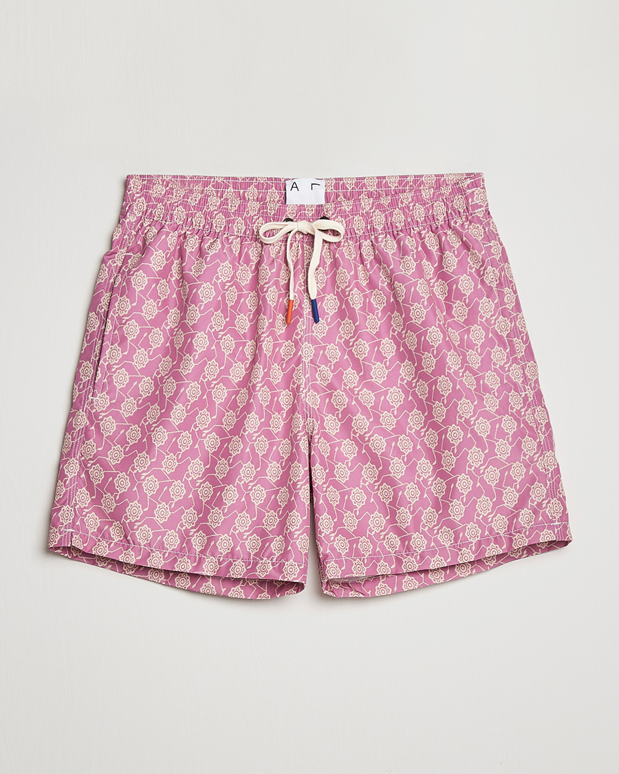 Hombres | Bañadores | Altea | Printed Swim Trunks Pale Burgundy