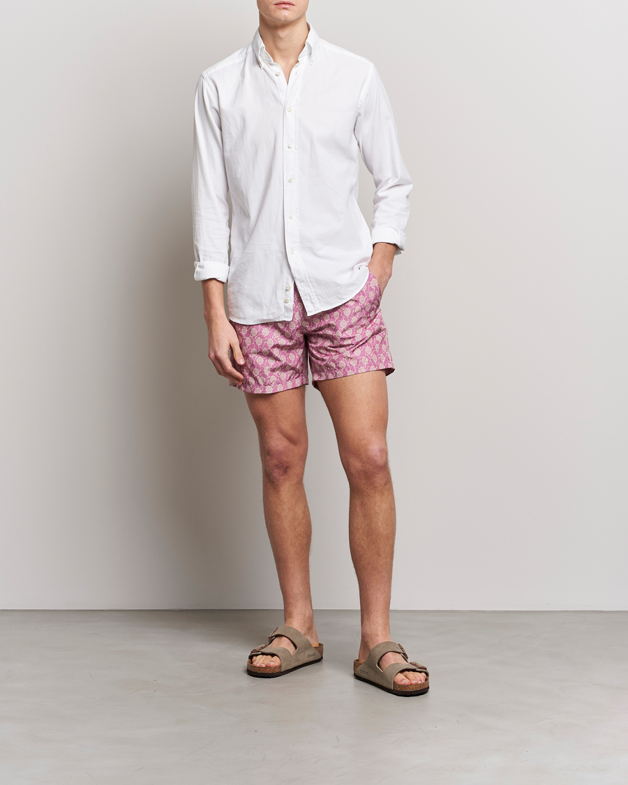 Hombres | Bañadores | Altea | Printed Swim Trunks Pale Burgundy