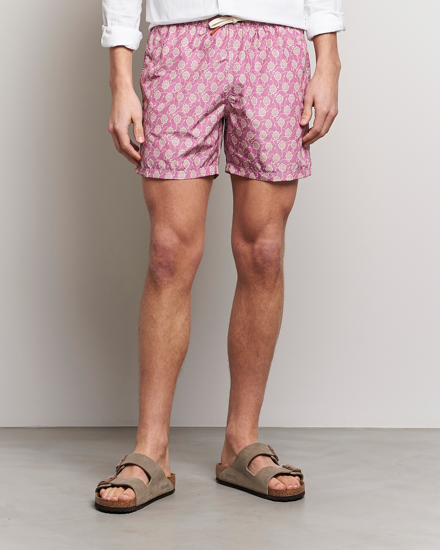 Hombres | Bañadores | Altea | Printed Swim Trunks Pale Burgundy