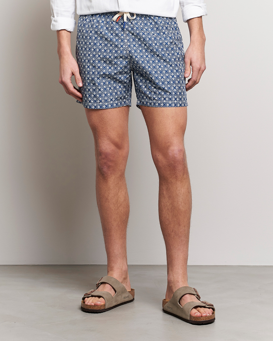 Hombres | Bañadores | Altea | Printed Swim Trunks Navy