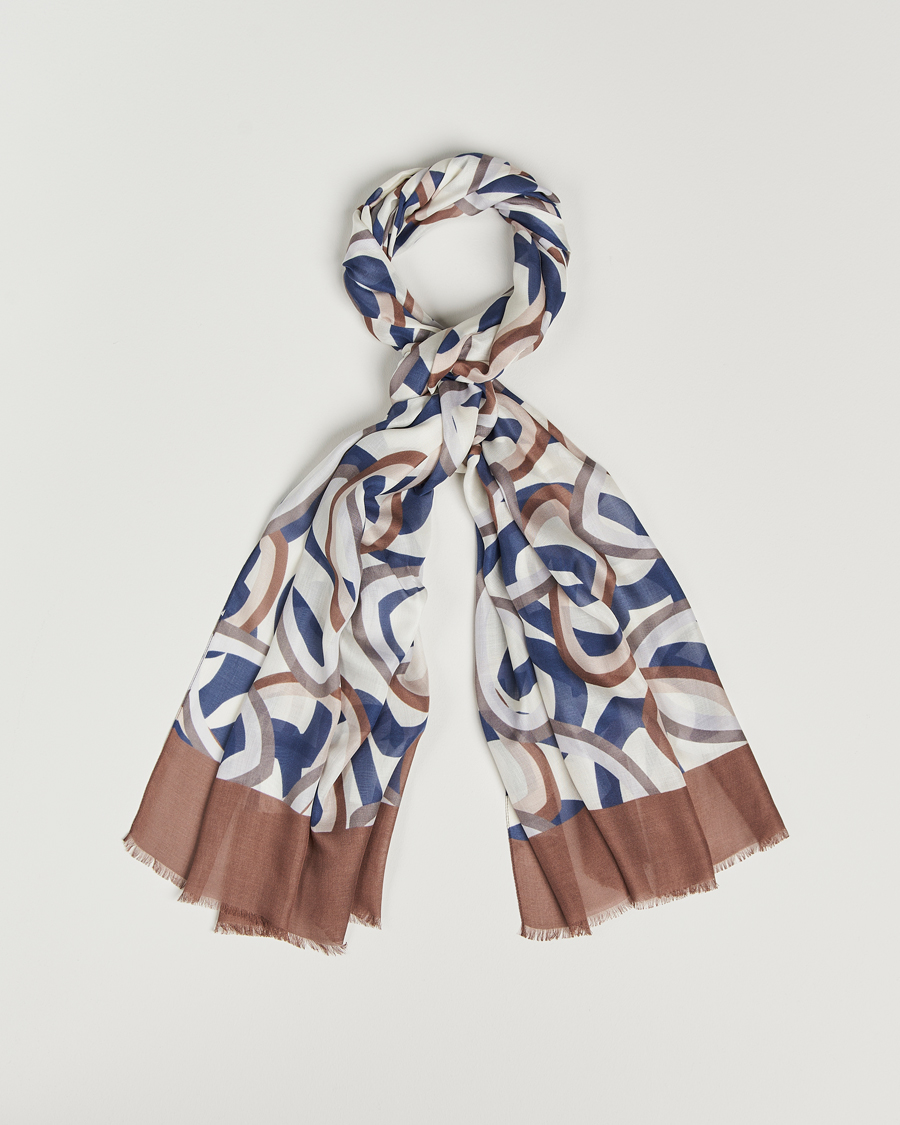 Hombres | Altea Printed Scarf Navy/Brown | Altea | Printed Scarf Navy/Brown
