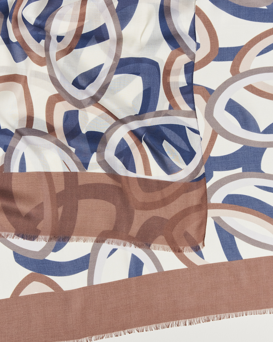 Hombres | Altea Printed Scarf Navy/Brown | Altea | Printed Scarf Navy/Brown
