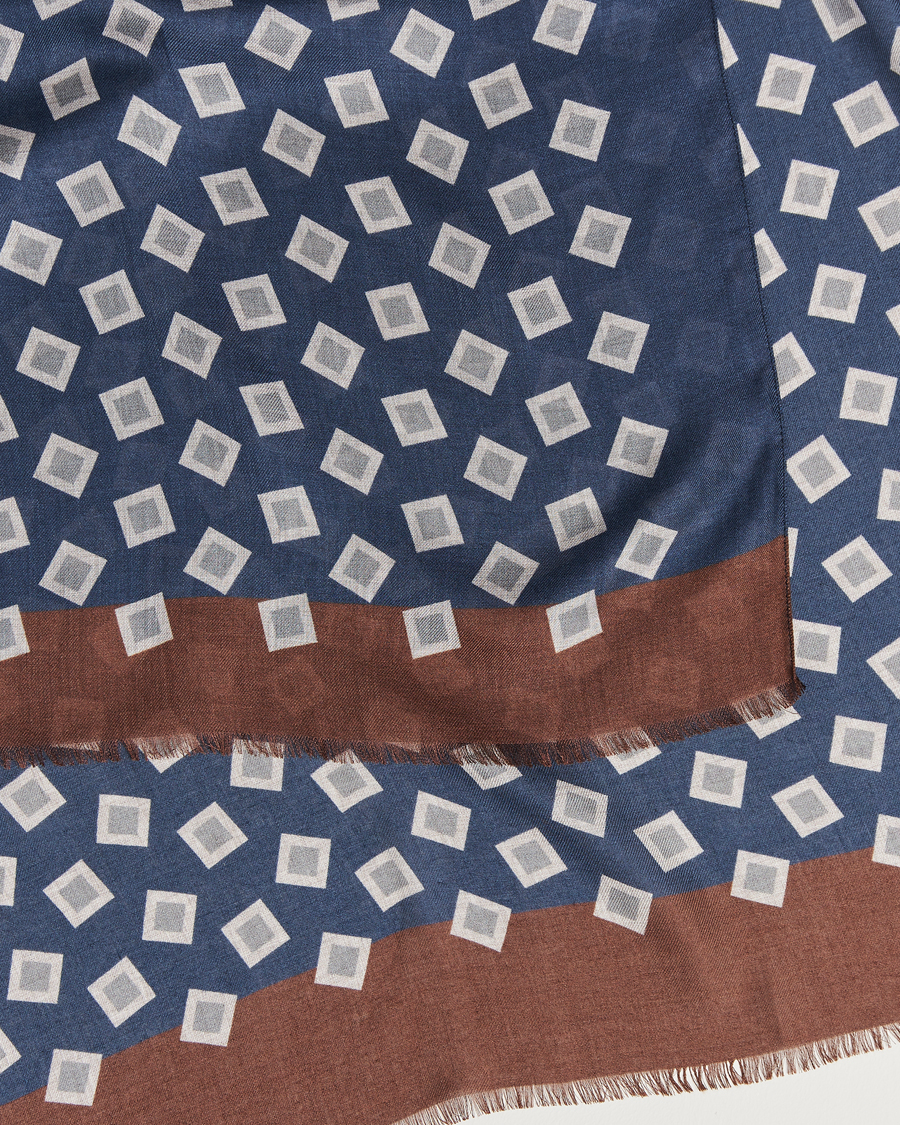 Hombres | Altea Printed Scarf Navy/Grey | Altea | Printed Scarf Navy/Grey