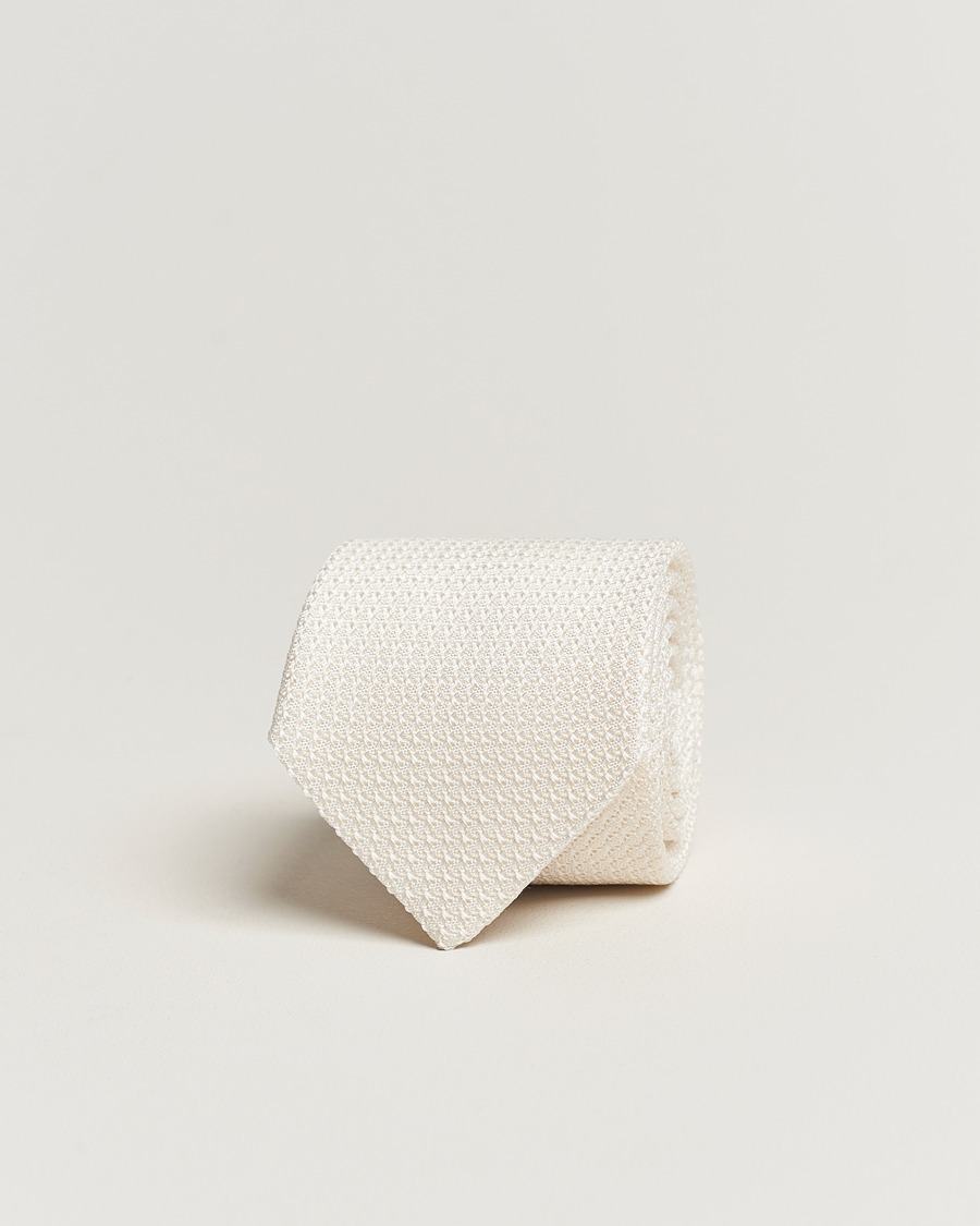 Hombres | Corbatas | Amanda Christensen | Silk Grenadine 8 cm Tie White
