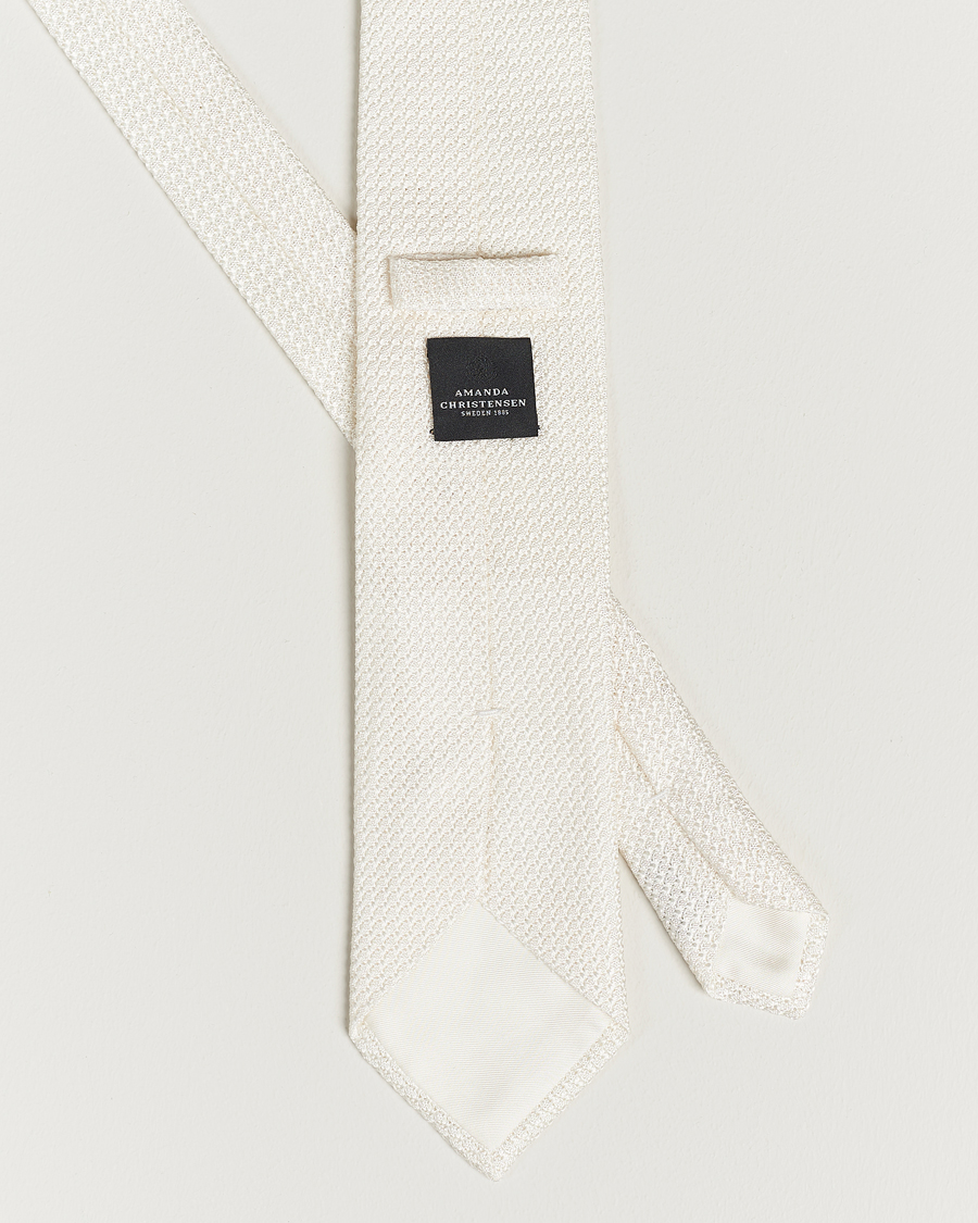 Hombres |  | Amanda Christensen | Silk Grenadine 8 cm Tie White