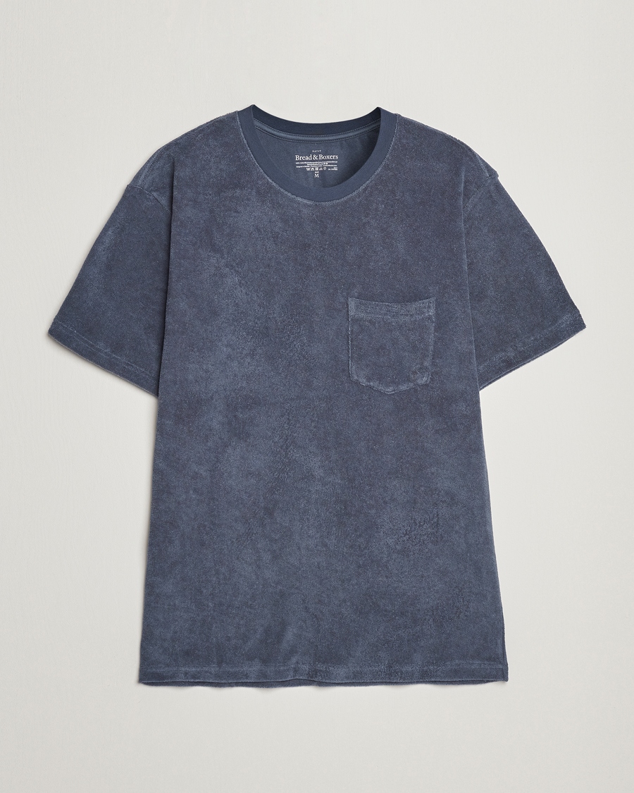 Hombres | Camisetas | Bread & Boxers | Terry Crew Neck T-Shirt Smoky Blue