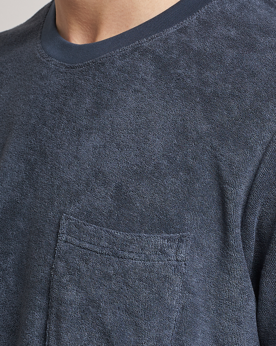 Hombres | Camisetas | Bread & Boxers | Terry Crew Neck T-Shirt Smoky Blue
