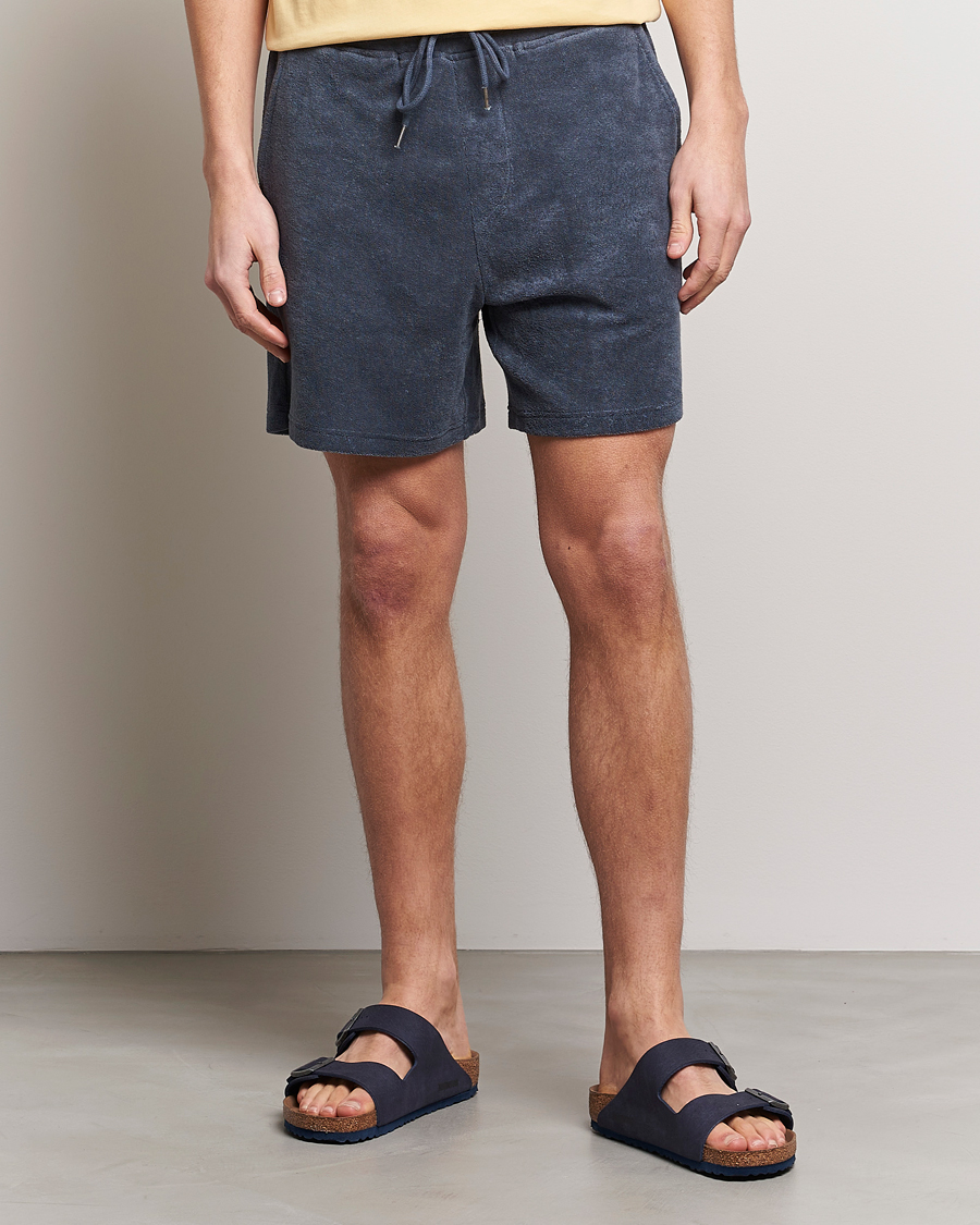 Hombres | Pantalones cortos | Bread & Boxers | Terry Drawstring Shorts Smoky Blue