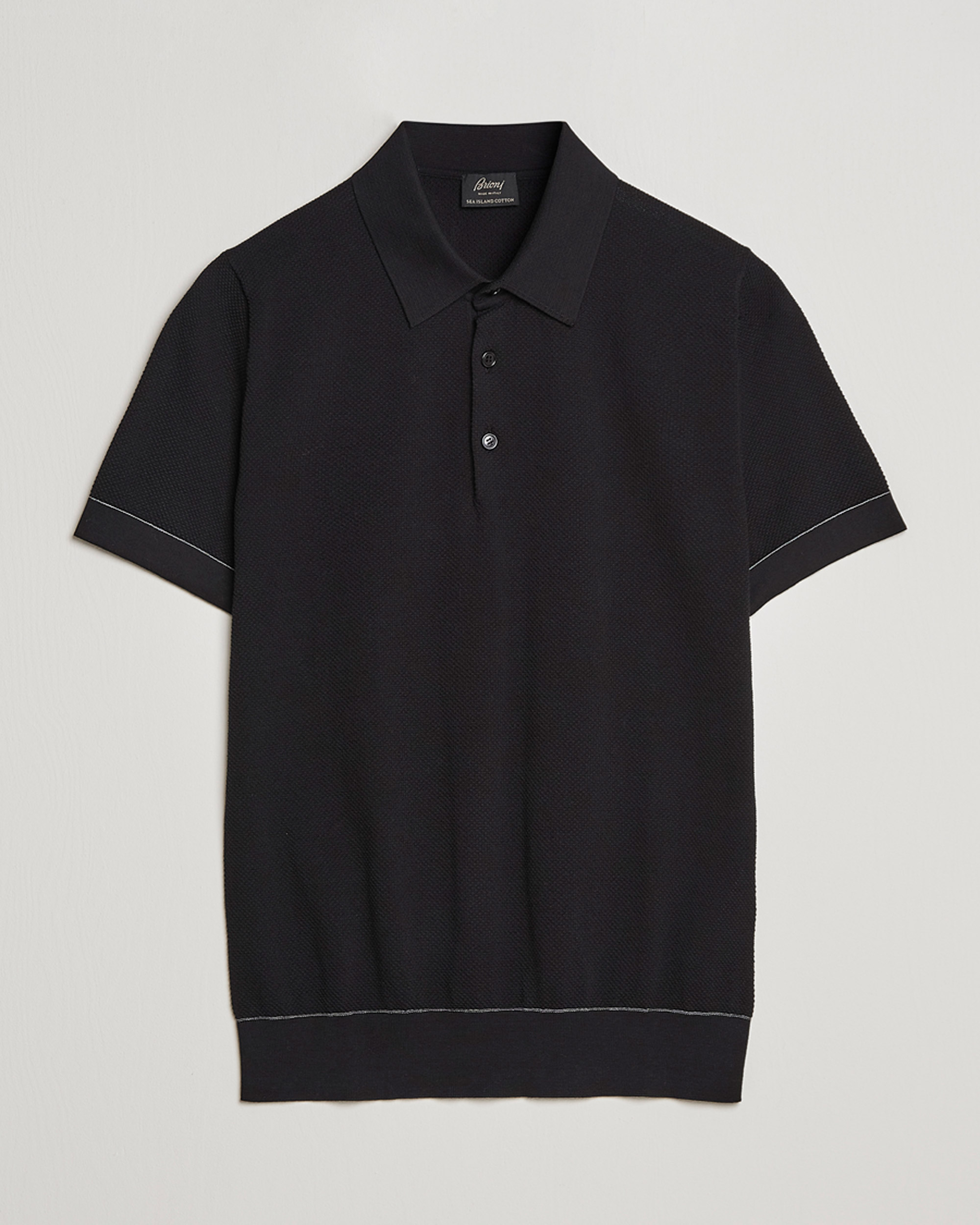 Hombres | Jerséis y prendas de punto | Brioni | Sea Island Knit Polo Black