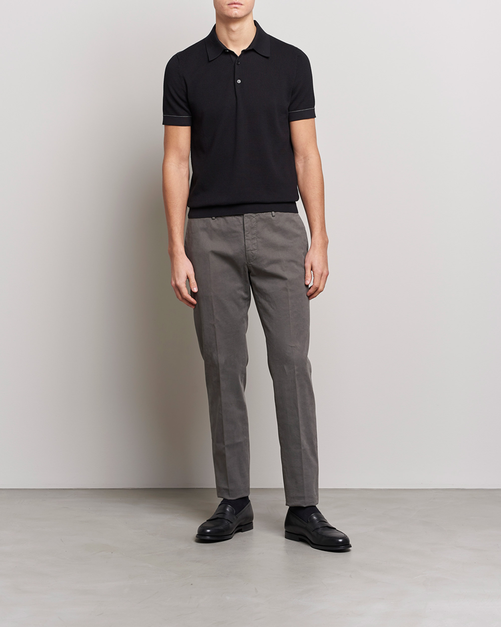 Hombres | Jerséis y prendas de punto | Brioni | Sea Island Knit Polo Black