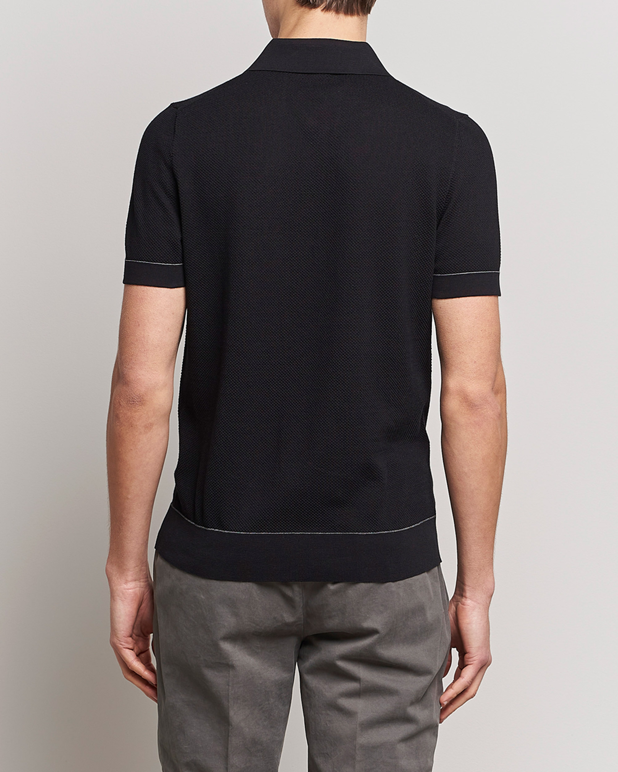 Hombres | Jerséis y prendas de punto | Brioni | Sea Island Knit Polo Black