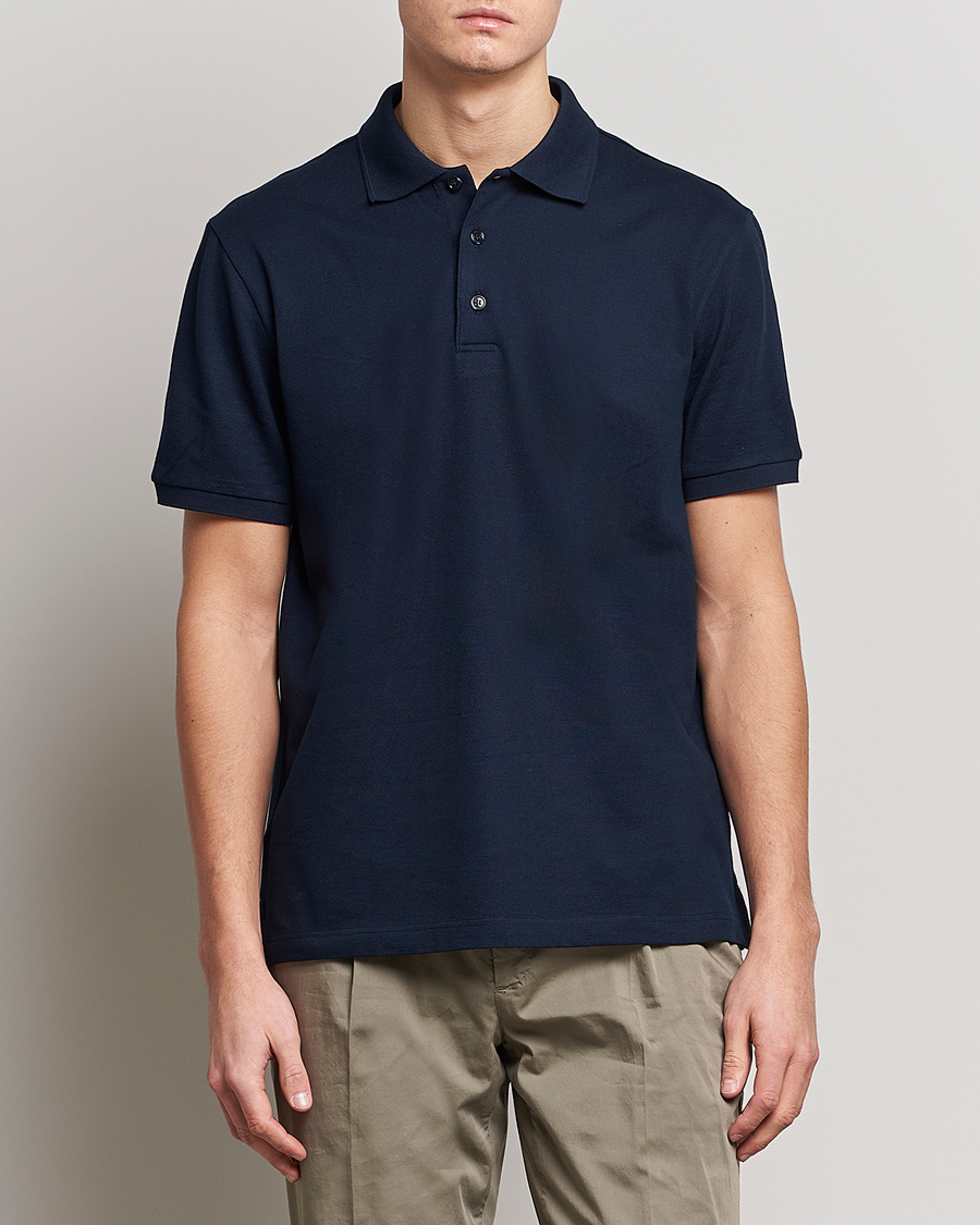 Hombres | Polos | Brioni | Mercerized Cotton Piquet Navy