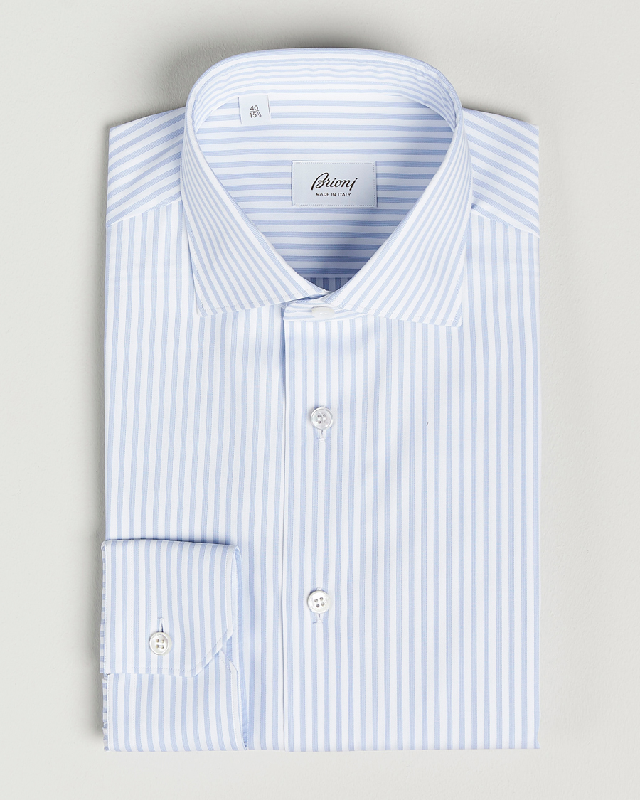 Hombres | Camisas | Brioni | Slim Fit Dress Shirt Light Blue Stripe