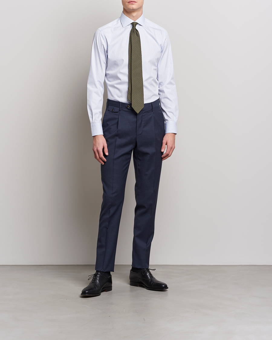 Hombres | Camisas | Brioni | Slim Fit Dress Shirt Light Blue Stripe