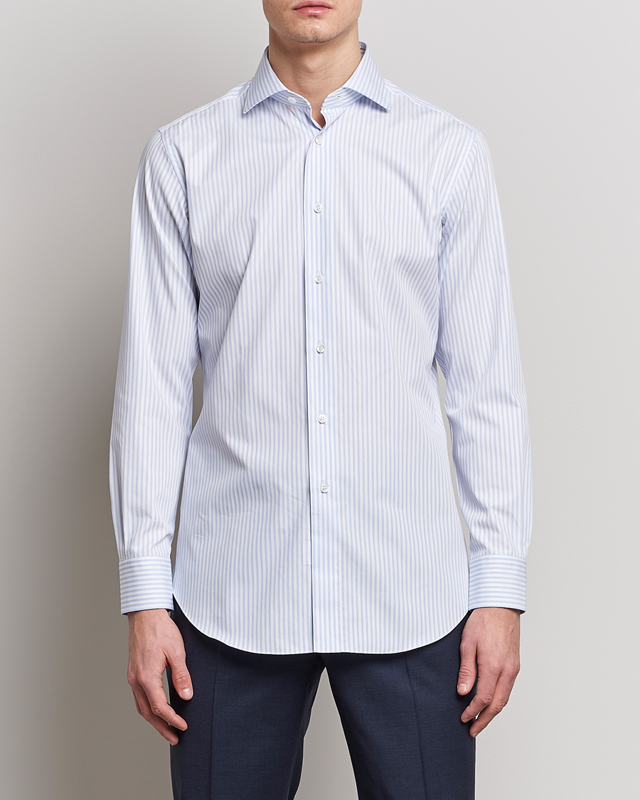 Hombres | Camisas | Brioni | Slim Fit Dress Shirt Light Blue Stripe