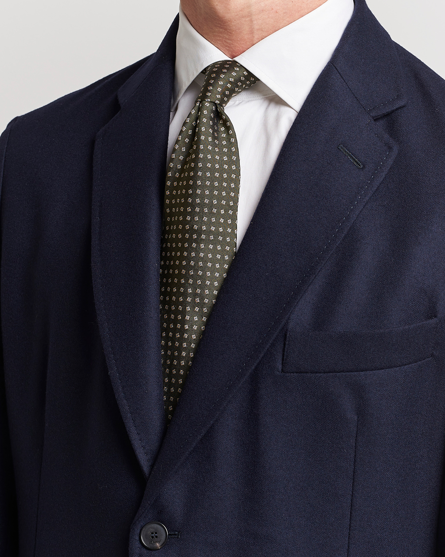 Hombres |  | Brioni | Printed Silk Tie Green
