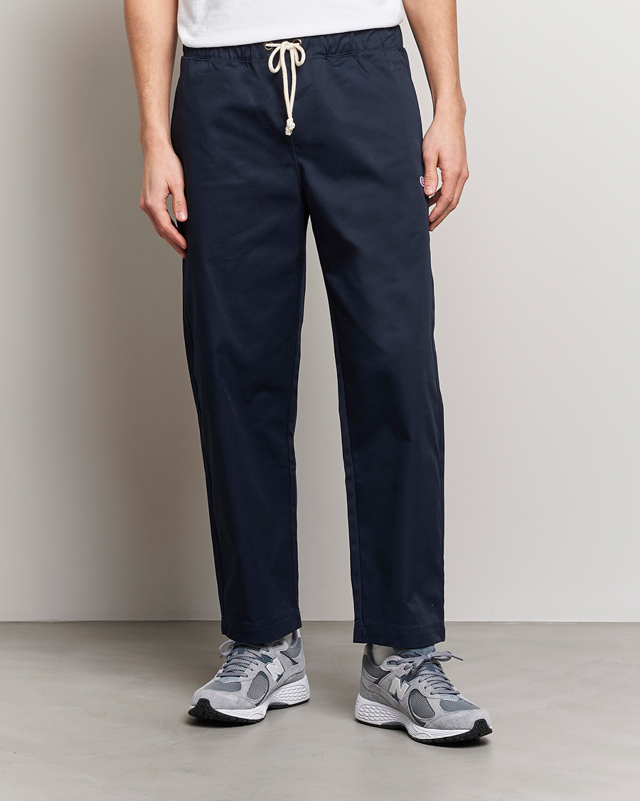 Hombres | Pantalones | Champion | Straight Fit Twill Drawstring Pants Navy