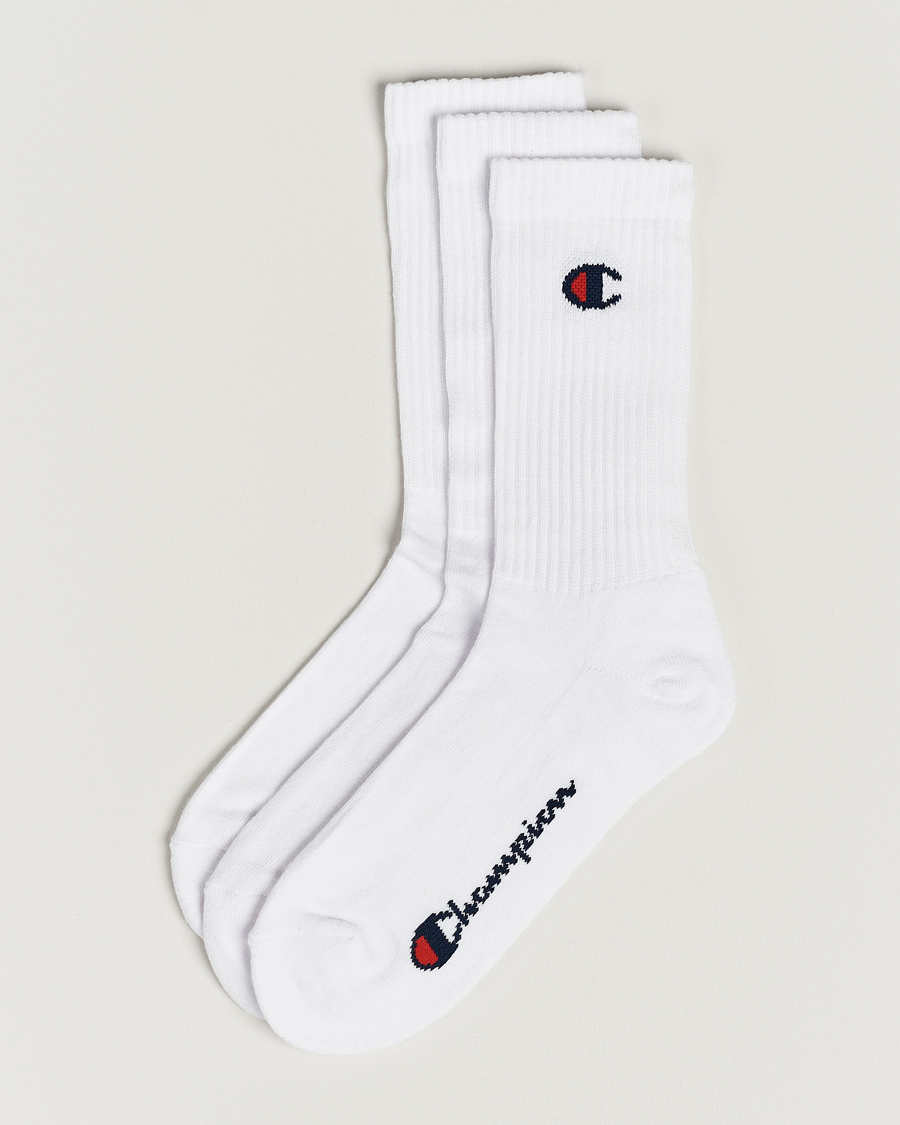 Hombres | Ropa interior y calcetines | Champion | 3-Pack Crew Socks White