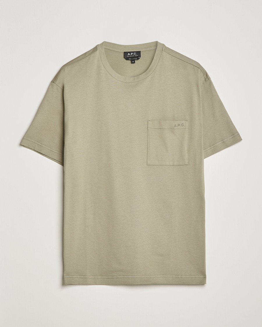 Hombres | Camisetas | A.P.C. | Short Sleeve Pocket T-Shirt Light Olive