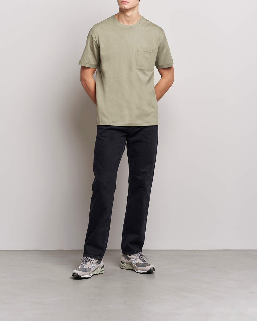 Hombres | Camisetas | A.P.C. | Short Sleeve Pocket T-Shirt Light Olive