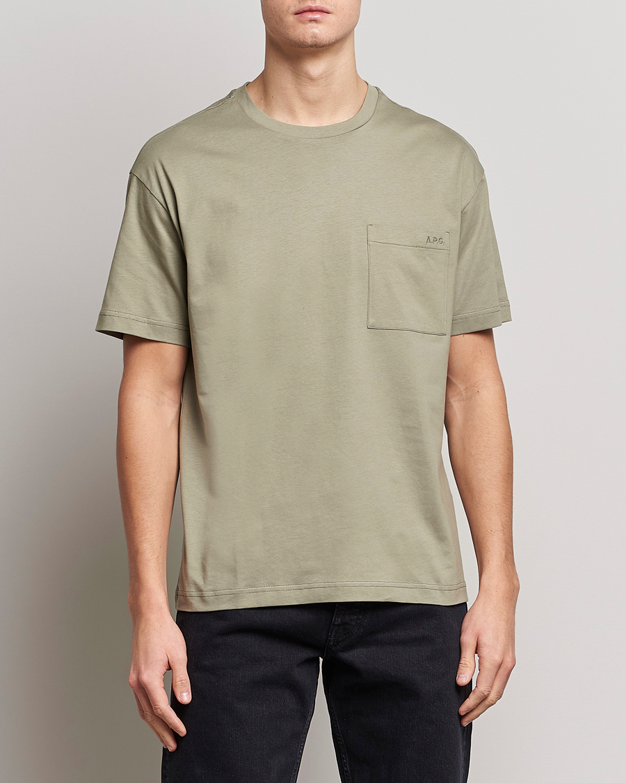 Hombres | Camisetas | A.P.C. | Short Sleeve Pocket T-Shirt Light Olive