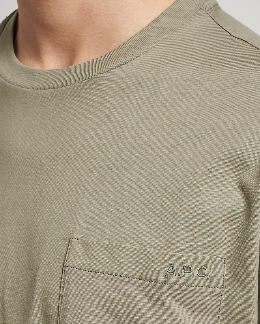 Hombres | Camisetas | A.P.C. | Short Sleeve Pocket T-Shirt Light Olive