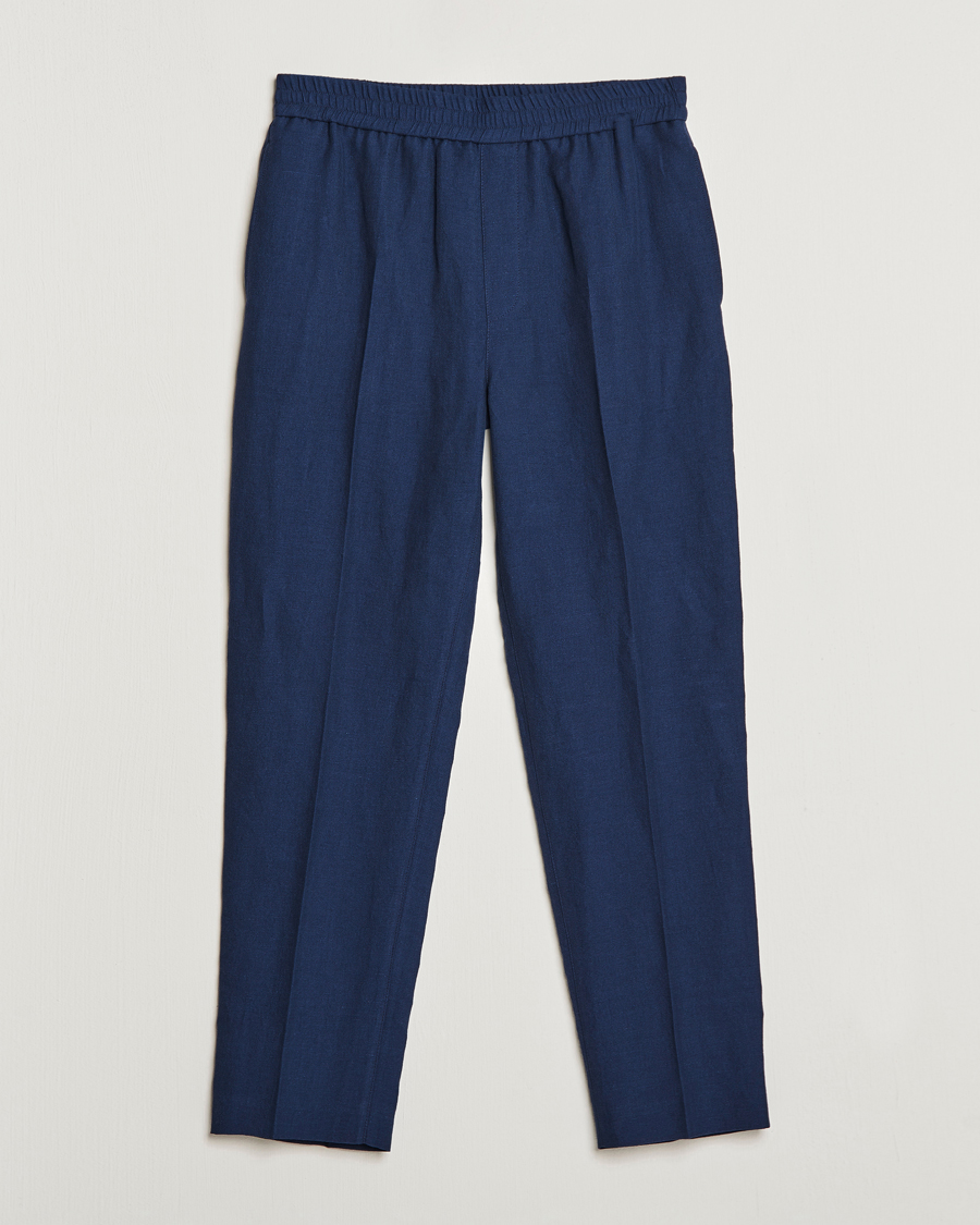 Hombres | Pantalones | A.P.C. | Linen Trousers Navy