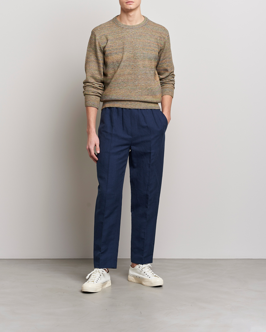 Hombres | Pantalones | A.P.C. | Linen Trousers Navy