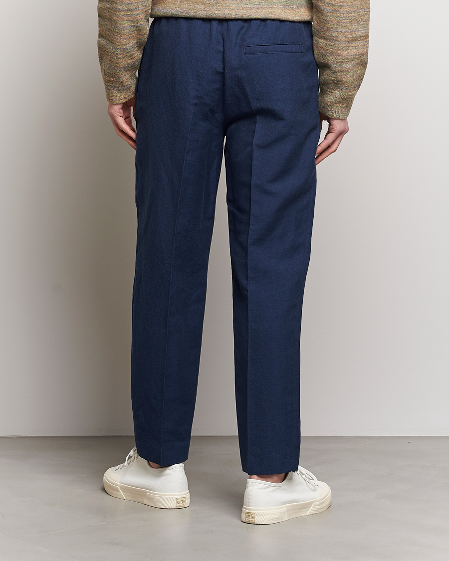 Hombres | Pantalones | A.P.C. | Linen Trousers Navy