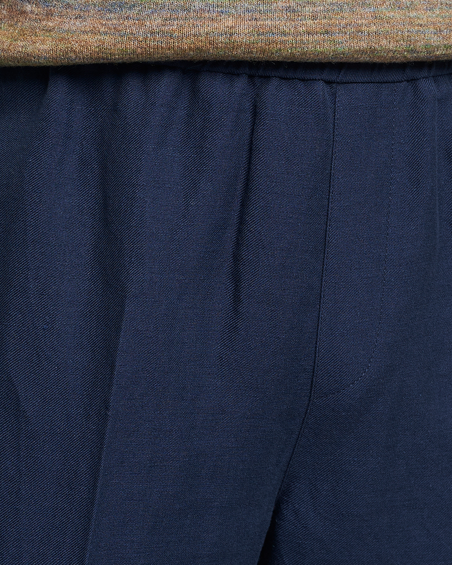 Hombres | Pantalones | A.P.C. | Linen Trousers Navy