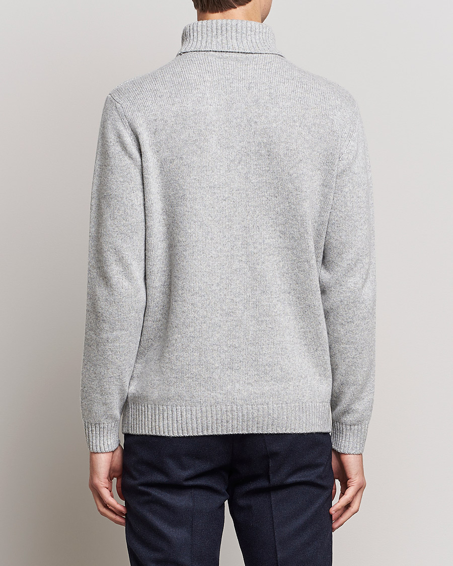 Hombres | Jerséis y prendas de punto | Oscar Jacobson | Lyle Wool/Cashmere Structured Rollneck Light Grey
