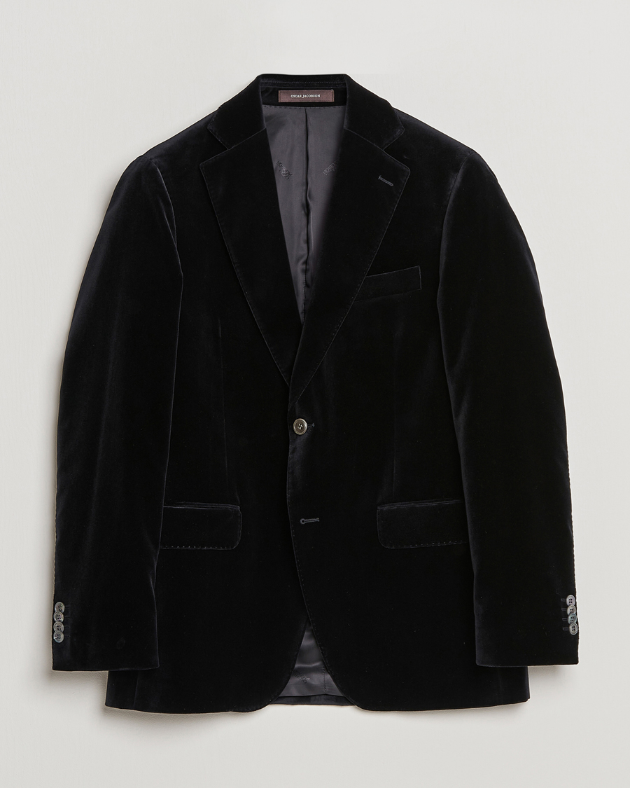 Hombres | Blazers | Oscar Jacobson | Fogerty Velvet Blazer Black