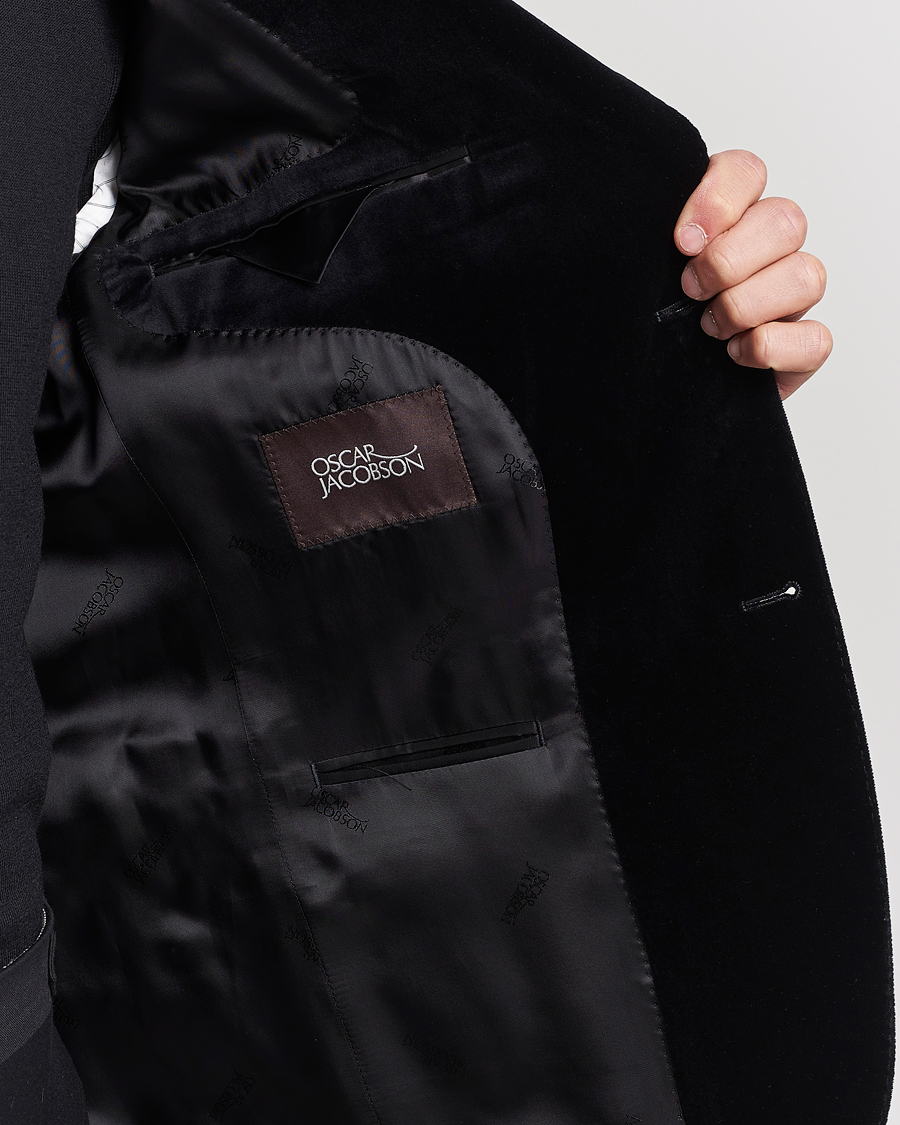 Hombres | Blazers | Oscar Jacobson | Fogerty Velvet Blazer Black