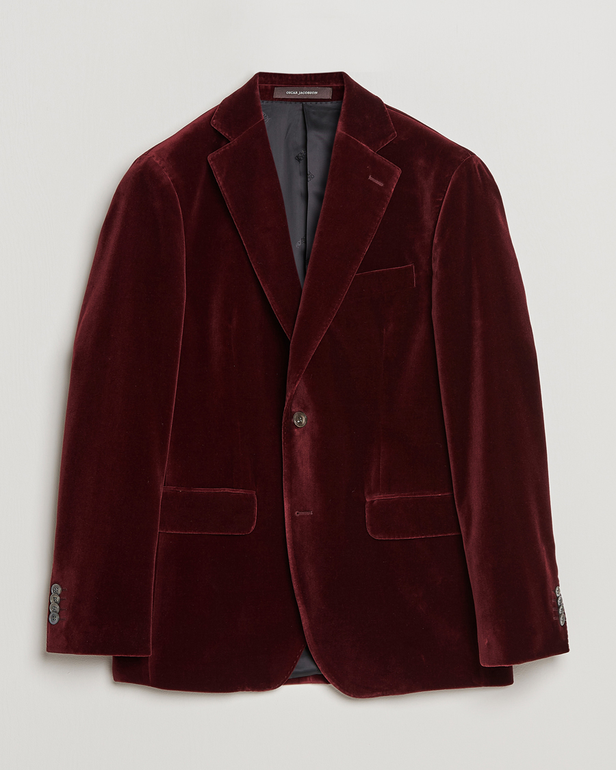 Hombres | Blazers | Oscar Jacobson | Fogerty Velvet Blazer Wine
