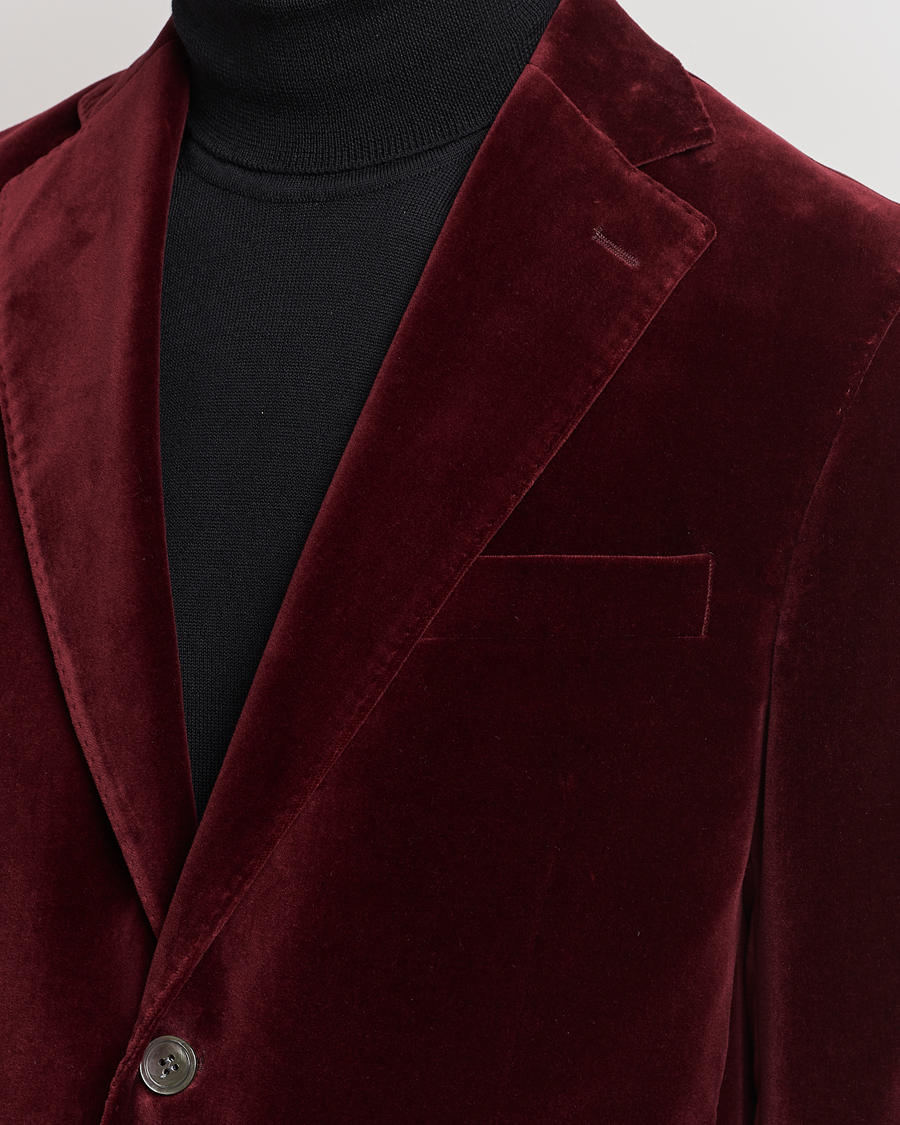 Hombres | Blazers | Oscar Jacobson | Fogerty Velvet Blazer Wine