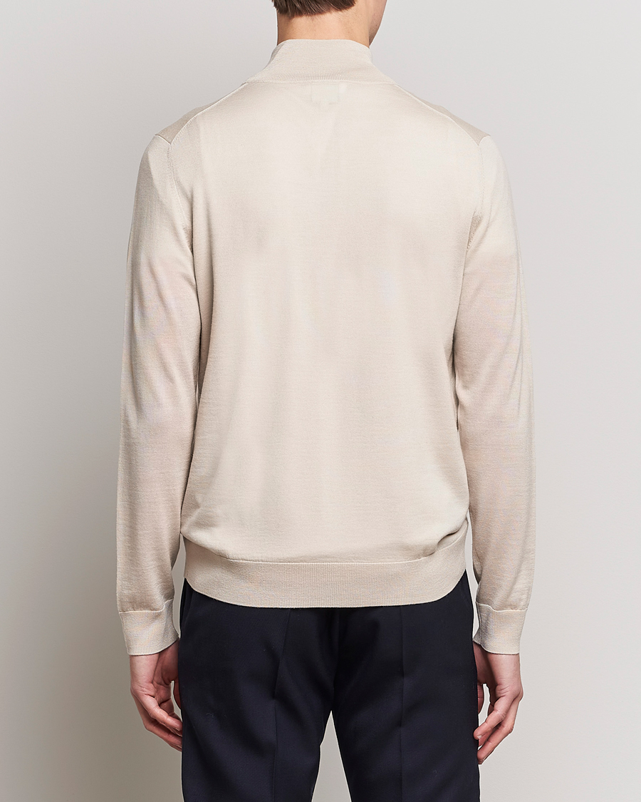 Hombres | Jerséis y prendas de punto | Paul Smith | Full Zip Stripe Wool Cardigan Sand