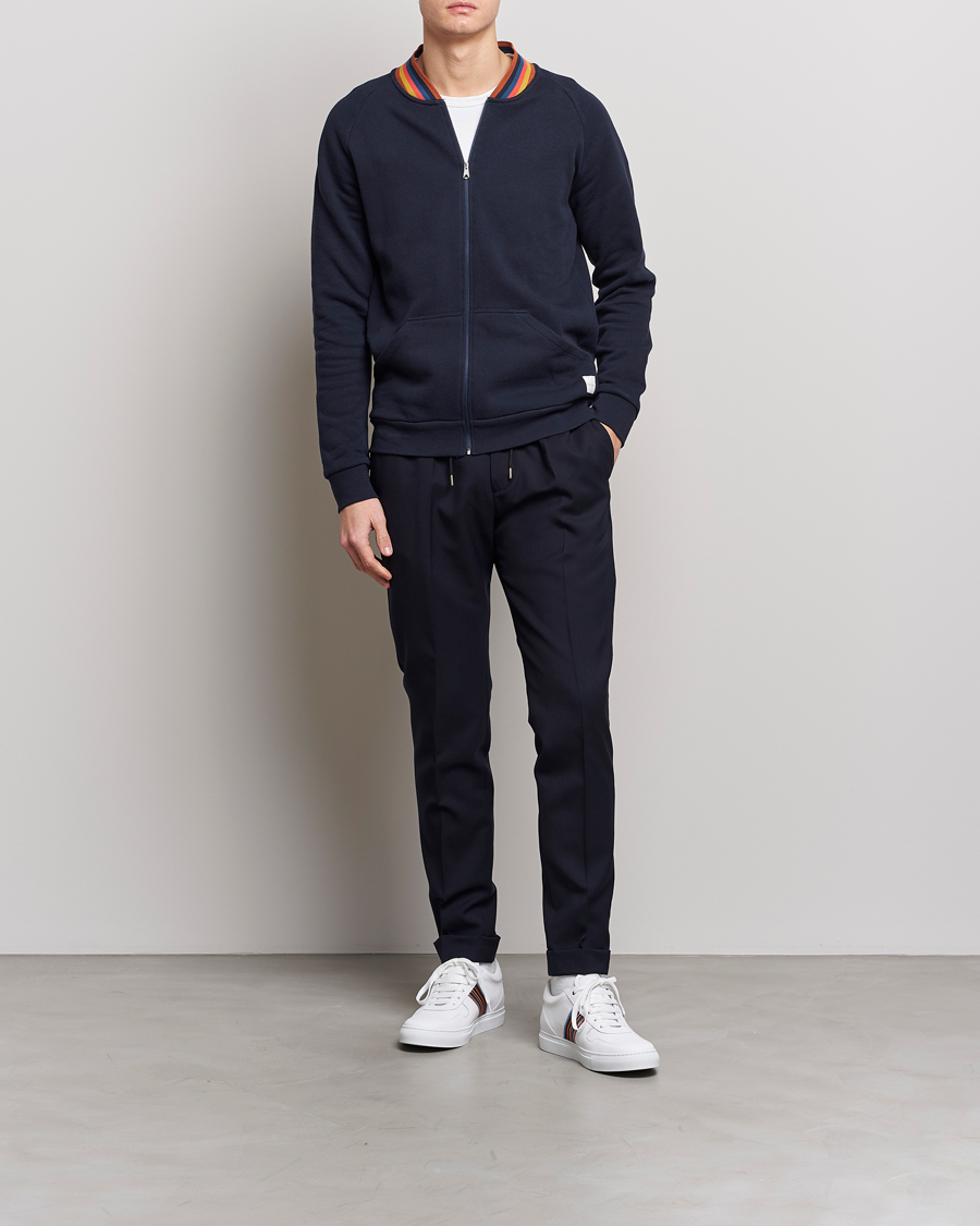Hombres | Paul Smith Bright Stripe Sweat Full Zip Navy | Paul Smith | Bright Stripe Sweat Full Zip Navy
