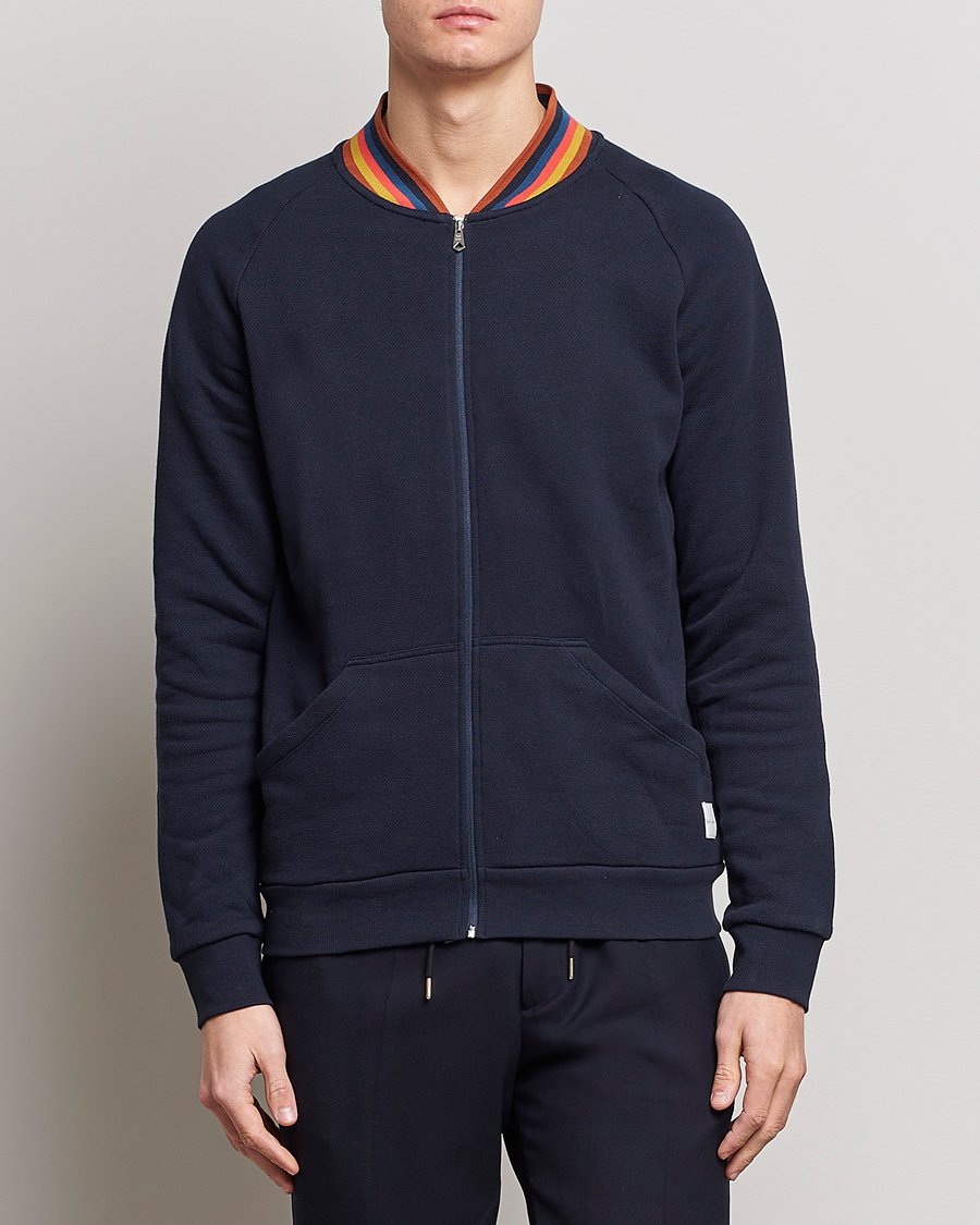 Hombres | Paul Smith Bright Stripe Sweat Full Zip Navy | Paul Smith | Bright Stripe Sweat Full Zip Navy