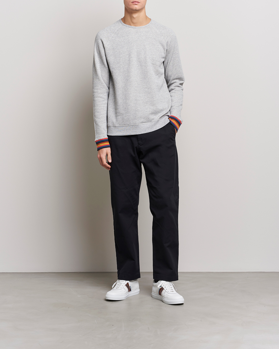 Hombres | Paul Smith Bright Stripe Sweatshirt Grey | Paul Smith | Bright Stripe Sweatshirt Grey