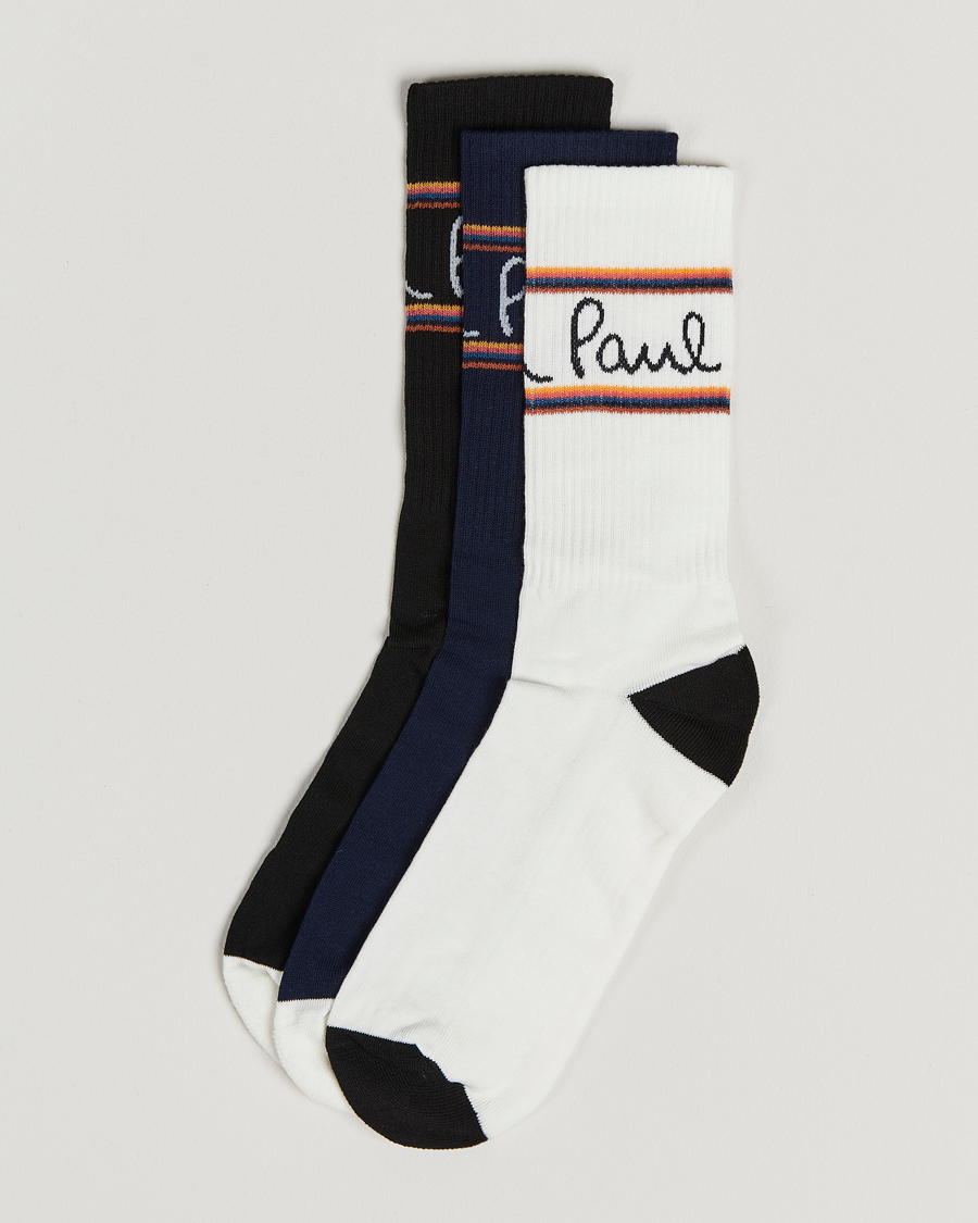 Hombres | Ropa interior y calcetines | Paul Smith | 3-Pack Logo Socks Black/White